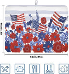 Patriotic Floral Dish Drying Mat - Image 2