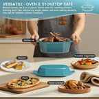 Enameled Cast Iron Dutch Oven for Bread Baking – 3QT Oval Round Heavy Duty - Image 6