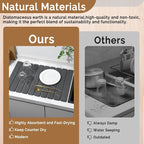 Large Stone Dish Drying Mat for Kitchen Counter, Foldable Water Absorbing - Image 7