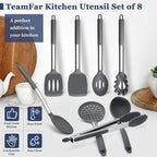 TeamFar Kitchen Utensils, for Nonstick Cookware Frying Flipping Draining - Image 7