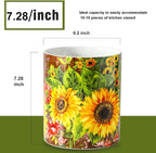 7" Oil Painting Sunflower Utensil Holder, Large Kitchen Utensil Holder Organizer - Image 2
