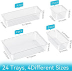 ElegantArray 24 PCS Drawer Organizer Set, 4 Sizes Tool Storage Trays, - Image 2
