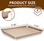Wildone 2 Pack Half Sheet Baking Pans, Honeycomb Embossed Nonstick Baking Sheet - Image 2