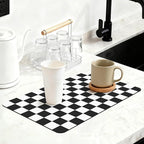 16" x 24" Checkered Dish Drying Mat by Unknown