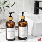 GMISUN Amber Glass Soap Dispenser, 2 Pack Bathroom Hand Soap Dispensers - Image 4