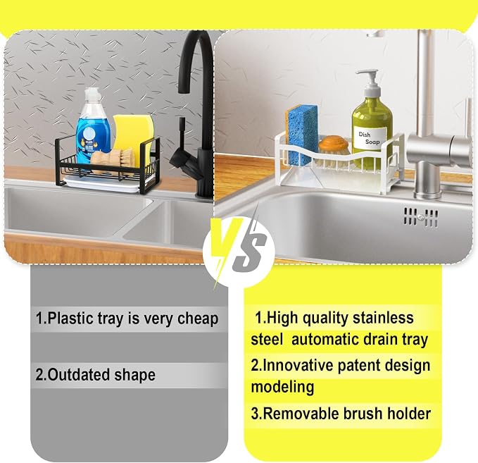 Maifan Stainless Steel Kitchen Sink Caddy Organizer - Image 4