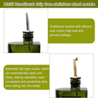 R DRURLCD Dark Green Glass Olive Oil Dispenser Set of 2, 16.9oz/500ml Curved - Image 4