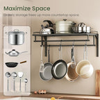 CHOEZON Hanging Pot Rack, Wall-Mounted Pot Rack, Kitchen Cookware Organizer - Image 5