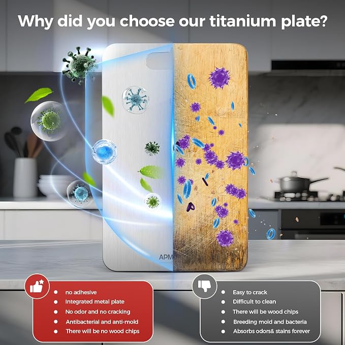 Titanium Cutting Boards for Kitchen, 100% Pure Titanium Cutting Board Set of 3 - Image 3