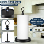 KASUNTO Paper Towel Holder Steel Paper Holder countertop，Black Paper Towel - Image 3