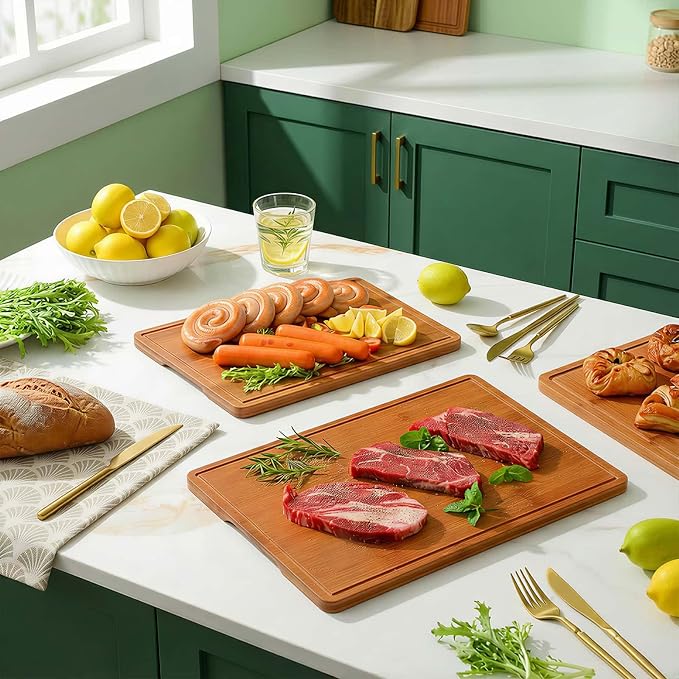 Zarler Bamboo Cutting Boards for Kitchen, Durable Wood Cutting Board - Image 9