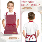 2 Pack Stripes Kids Apron, Kids Cooking Aprons - Image 5