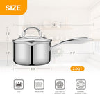 Stainless Steel Saucepan with Glass Lid, 2.0 Quart Multipurpose Sauce Pan - Image 4