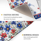 4th of July Dish Drying Mats for Kitchen Counter Patriotic Star Microfiber - Image 3