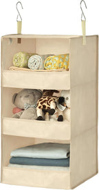 GRANNY SAYS 3-Shelf Hanging Closet Organizer, Khaki Closet Storage Hanging by GRANNYSAYS