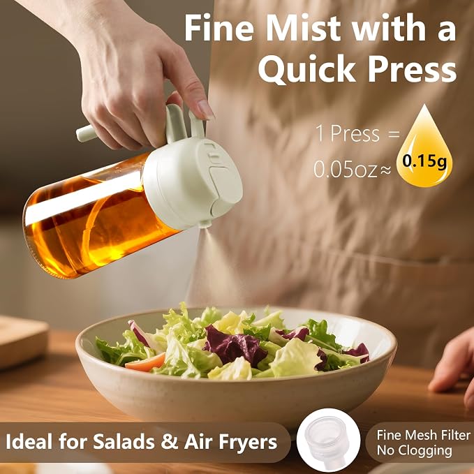 SWEET VIEW Oil Sprayer for Cooking, 16oz/470ml Glass Oil Dispenser/Pour Bottle - Image 3