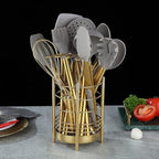 Gold Kitchen Utensil Holder for Kitchen Counter, Stainless Steel Utensil Crocks - Image 4