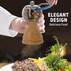 Salt and Pepper Grinder Set Manual Pepper Mill Salt Pepper Grinder Set 2pcs-5in - Image 5