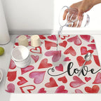 Valentine's Day Dish Drying Mat 16 x 18 Inch Heart Shaped Dish Drying Pad - Image 6