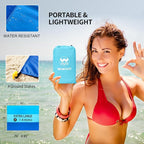 WIWIGO Beach Blanket Waterproof Sandproof Beach Mat 79" X 83"/10'x9'for 2-8 - Image 2