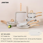 JEETEE 23pcs Pots and Pans Set Non Stick, w/Frying Pans, Sauté & Griddle & - Image 2