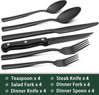 EWFEN 24-Piece Black Silverware Set - Image 2