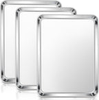 E-far Stainless Steel Baking Sheets Set of 3, 12.4” x9.7” Baking Cookie Sheets by E-far