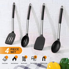 E-far Cooking Utensils Set of 4, Silicone Kitchen Utensils - Image 3