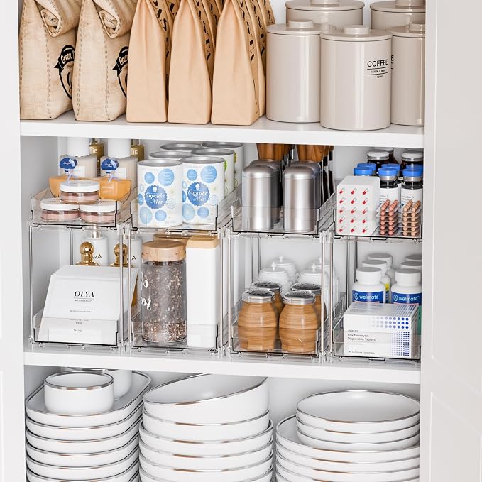 2 Set, 2 Tier Pull Out Cabinet Organizer - Image 8