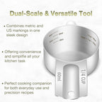 2PCS 1/4Cup Single Measuring Cup, Etched Inner Scale Stainless Steel Measure - Image 4