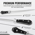 Cutluxe Honing Rod, Professional Knife Sharpener Rod – 10" Honing Steel – - Image 2
