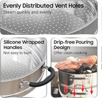 Sunhouse – 18/10 Stainless Steel Steamer Insert Pans Stainless Steel Stackable - Image 4