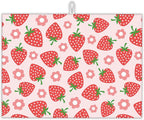 Pink Strawberry Dish Drying Rack Mat by UIUPRO
