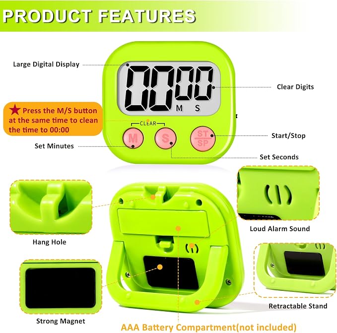 ZILLEEN Classroom Timer for Kids Teachers 2 Pack Digital Timers - Image 7