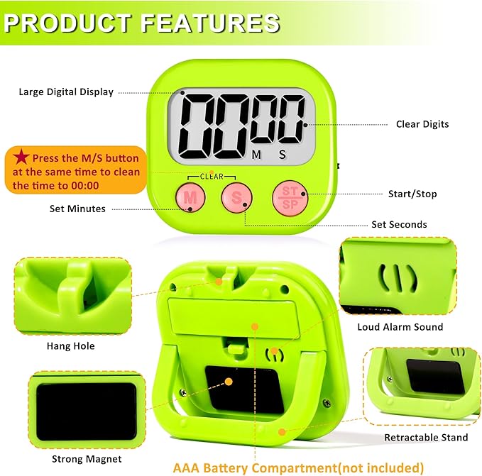 ZILLEEN Classroom Timer for Kids Teachers 4 Pack Digital Timers - Image 7