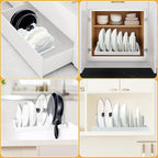 MinBoo Bamboo Pot Lid Organizer Pot Lid Holder, Pot and Pan Organizer Drawer - Image 6