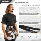 Server Apron with 3 Pockets, Waterproof Oil Waitress Waiter Half Apron - Image 6