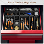 A-LUGEI【】【5 Size】 Tool Box Organizer Tray Divider Set, 【Black】 Desk - Image 5