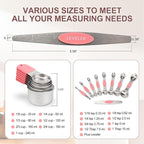 16-Piece Stainless Steel Measuring Cups and Spoons Set, Strong Magnetic Nesting - Image 4