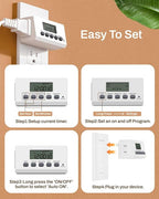 BN-LINK Indoor Digital Timer Outlet, 24 Hour Light Timer Easy Programmable - Image 5
