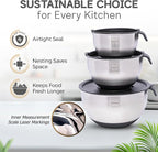 Stainless Steel Mixing Bowls Set of 3, Large Nesting Bowls - Image 7