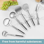 Pleafind Stainless Steel Cooking Utensils Set, Nonstick Kitchen Tools - Image 6