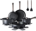SENSARTE 15Pcs Nonstick Cookware Set Pots and Pans Set Kitchen Cooking Frying by SENSARTE