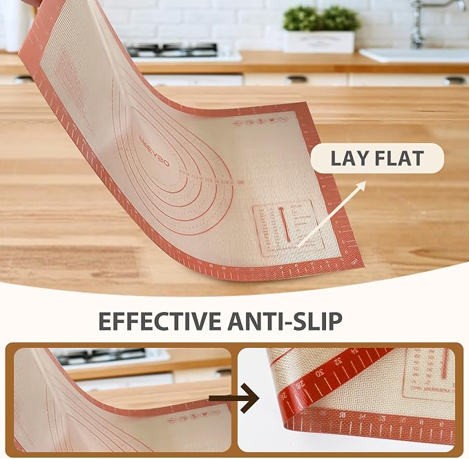 Silicone Baking Mat, Pastry Rolling Sourdough Baking Mat Supplies - Image 4