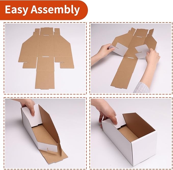 ZBEIVAN Cardboard Storage Bins Boxes 35 Packs 9.4x6x4.5 Inches, Easy Assembly - Image 3