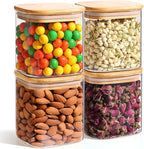 ComSaf 0.7 Qt Glass Food Storage Jars Set of 4, Pantry Organization Jar by ComSaf