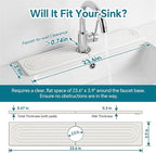 Stone Faucet Mat for Kitchen Sink-Diatomite Drying Stone Mat& Sink Protector - Image 2