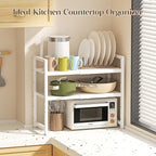 2-Tier Expandable Kitchen Storage Shelf, 150LBS Heavy Duty Metal Shelving Units - Image 7
