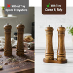 Wooden Salt and Pepper Grinder Set, Premium Oak Wood Salt Grinders Shakers - Image 2