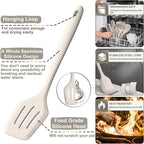 Silicone Kitchen cooking Utensils Set, AIKKIL 43 Pcs Heat Resistant Khaki - Image 3